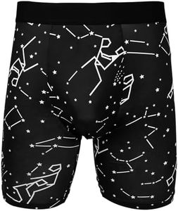 Evankin Valentines Underwear for Men, Funny Novelty Boxer Briefs, Comfort Breathable Soft Underpants Shorts, Funny Star, Large