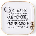 Piudee Friendship Gifts for Women Best Friend Jewelry Dish, Our Laughs are Limitless, Our Memories are Countless, Our Friendship is Endless Unique Gifts for Women, Female Friend Birthday Christmas