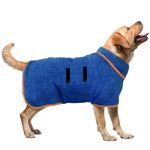 Dog Drying Coat - Fast Drying Dog Towel Robe - Microfiber Dog Drying Bag Super Absorbent Pet Bathrobe, Adjustable Collar & Belly Strap Fast Drying Coat Pet Dog Cat Bath Robe Towel