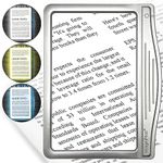 MAGNIPROS 5X Large LED Page Magnifier for Reading with 3 Color Lighting Modes & Anti-Glare Lens to Reduce Eye Strain-Perfect for Small Prints, Aging Eyes, Low Vision and Seniors