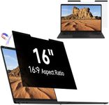 Mamol Magnetic Laptop Privacy Screen 16 inch,16:9 Aspect Removable Anti Glare Blue Light Privacy Filter, Black Shield Compatible with HP/Dell/Acer/Asus/Samsung/Lenovo/Thinkpad Envy