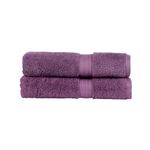 Christy Renaissance 2 Bath Towels Set | Berry Purple | 100% Egyptian Cotton | Luxuriously Soft and Super Absorbent | 675 GSM | Plush Fluffy and Long Lasting