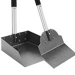 LUFFWELL Pooper Scooper for Large Dogs, Metal Aluminum Tray and Spade Poop Scoop Set with Adjustable Stainless Steel Long Handle, Pet Waste Removal Heavy Duty Poop Scooper