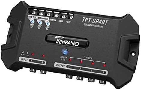 Timpano TPT-SP4BT Bluetooth DSP 4 Output Channel- Full Digital Signal DSP Car Audio Processor - Built-in Voltmeter and Remote Relay