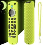 Oboe Silicone TV Remote Cover Compatible with Fire Tv Alexa Voice Remote Pro Case with Remote Loop (Glow in Dark Green)[Remote NOT Included]