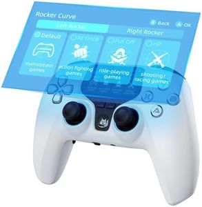 NBCP Interactive Screen Wireless Gaming Controller for PC/Switch/iOS/Android/PS3, Dual Macro Back Buttons, Tri-Mode, Hall Effect Stick & Trigger, Adjustable Vibration, 3.5mm Jack (White)