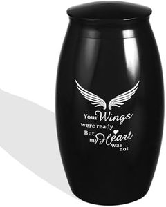 LINES ARTE Medium Urns for Human Ashes Adult Male Female,Cremation Urns for Women and Men,Black Decorative Urns for Human Ashes,Suitable for Adult Males or Females Beautiful Urn for Ashes