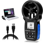 AIOMEST AI-866A Digital Anemometer, CFM Wind Speed Guage, Air Flow Velocity Meter Measuring Wind Speed Temp Wind Chill Dew Point with Backlight