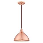 61039 One-Light Indoor Pendant, Brushed Copper Finish