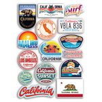 A4 Sticker Sheet California Vinyl Stickers - LA Los Angeles Sun Summer San Francisco Venice Beach Holiday US Luggage Travel #78870