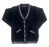 KIRONIKNIT Girls School Uniform Full Sleeves Cardigans with Lining (38, Navy - White Lining)