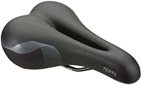 Terry Cite Y Gel Bike Saddle | Bicycle Seat Optimized for Men - Flexible & Comfortable | Sit Bone Support, Shock Absorbing Elastomers, Low Profile, Flat Top - Black Black,