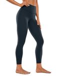 CRZ YOGA Womens Brushed Naked Feeling Workout Leggings 25" - High Waisted Gym Compression Athletic Tummy Control Yoga Pants True Navy Small