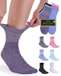 Bamboo Diabetic Socks Women & Men - 6 Pairs Neuropathy Socks | Bamboo Socks Womens | Diabetic Socks for Women Size 6-9 | 9-11, Bright Colors, Medium