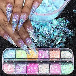 GZSYY Nail Art Paillettes paillettes ongles flakes brillant pour ongles poudre à ongles holographique flakes holographic nails