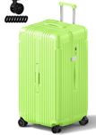 Krute Luggage PC+ABS Hardside Suitcase with TSA Lock 4 Universal Wheels Checked Luggage 28 Inch (AppleGreen)