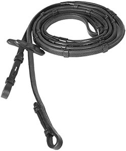 HORZE Soft Grip Rubber Reins - Stoppers - Black - Pony