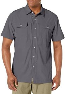 Little Donkey Andy Men's Upgraded Lightweight Short Sleeve Shirt Quick Dry Shirt for Hiking Travel, UPF50 Gray M