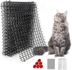 Ley's 10 Pack Scat Mat for Cats, Max Combination Length - 13 ft, Cat Deterrent with Spikes Outdoor & Indoor, 16 X 12 in Anti Cat Mat for Yard, Garden Fence Animal Barrier