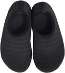 BomKinta Kids Water Shoes Boys Girls Quick Dry Non-Slip Aqua Socks for Beach Swimming Pool Black Size 1-2 M US Little Kid