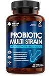 Probiotics for Daily Gut Health - Multi Strain Probiotic Supplements - Acidophilus Tablets High Strength - Digestive & Gut Health Supplements Lactobacillus - Vegan, GMO-Free, Gluten-Free, UK Made