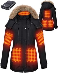 GOTOBI Heated Jackets for Women, 18400mAh 12V Battery, Detachable Hood