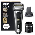 Braun Series 9 PRO+ Electric Shaver for Men, 5 Pro Shave Elements & Shave-Preparing ProComfort Head, 2in1 System, SmartCare Center, Wet & Dry Electric Razor with 60min Runtime, 9597cc, Silver