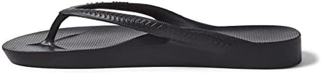 archies Footwear Arch Support Flip Flops - Black (Men's US 9/ Women's US 10), Black, 9, 9 US