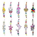 VIRIDIANA 10 PCS Cute Animal Bracelet for Girls Ajustable Dolphin Owl Butterfly Bracelets Dtring Friendship Bracelets kids jewelry for Little Girls Birthday Gift Carnivals Party favor, Many Patterns