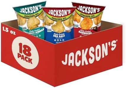 Jackson’s Classic Kettle Potato Chips (Variety Pack, 1.5 oz, Pack of 18) - Made with Premium Avocado Oil, Sea Salt, Salt & Vinegar and BBQ Flavors - Allergen-friendly, Gluten Free, Vegan