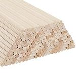 Belle Vous 200 Pack Natural Round Wood Dowel Rods - 30.5cm / 12 Inches - Extra Long Unfinished Wooden Craft Sticks - Dowels for Woodcraft, Art Projects, Decorations & DIY Crafts