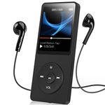 AGPTEK A02S 16GB MP3 Player with FM Radio/Voice Recorder, 70 Hours Playback and Expandable Up to 128GB, Black