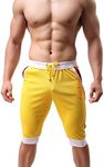 ONEFIT Men's Sport Trunks Riding Trousers Yellow L