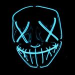 Original Cup The Purge® LED Mask, American Nightmare Blue, Premium Quality, Hard Plastic, 3 Flashing Modes, LED Mask, Cosplay, Halloween, Neon, 100% Horror, 100% Fun