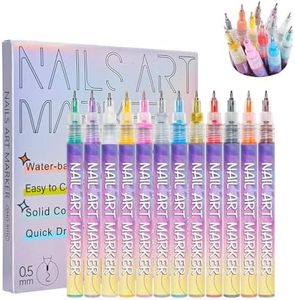 12 Colors Nail Art Pens Set, 2025 New Nail Art Markers for Gel Nails DIY Nail Art Marker Drawing Painting Liner Pen, Quickly Dry Nail Art Nail DIY Decoration for Home Salon (#C-3Set)