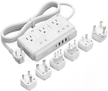 220V to 110V Voltage Converter, TESSAN Travel Converter with 4 USB Ports (1 USB C), 3 AC Outlet and EU UK AU in IT ZA International Power Adapter, Step Down Transformer Outlet Converters White