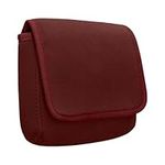 kwmobile Cable Organiser Bag - Soft Protective Neoprene Tech Pouch - 16 x 12 cm - Cable Travel Organiser Storage with 2 Interior Mesh Pockets - Bordeaux