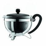 Bodum 1975-01 Chambord Teapot with Coloured Plastic Filter - 1 L, Black