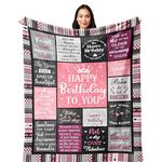 Birthday Gifts for Women Girls Throw Blanket 150x130CM, Happy Birthday Decorations for Women, Gifts for Women Birthday Unique, Womens Birthday Gift Ideas for Her Friend Mom Sister Grandma Wife