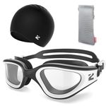 ZIONOR G1 Lite Swimming Goggles and Swim Cap Set Comfortable Anti-fog Swim Goggles for Adult Men Women