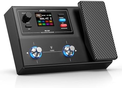 LEKATO ME-02P Rechargeable Multi Effects Guitar Pedal with Expression Wah Volume, 70 Effects 35 Amp IR Cab, 100 Presets, Looper Drum, Type-C USB OTG Audio Interface, Color Screen