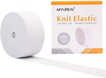 MYUREN Heavy Stretch High Elasticity Elastic Spool Knit Elastic Bands for Sewing, White, 2inch