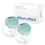 Mommed Breast Pump Hands Free, Double Wearable Breast Pump with 3 Modes & 9 Levels, Leak-Proof Design,24mm Portable Electric Breast Pump with Efficient Pump Motor, 17/19/21mm Flange Inserts(Green)