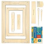 HAND U JOURNEY Rectangle Weaving Loom Kit - 2 Sets with Weaving Needles and Tools, Perfect for Beginners and Weaving Enthusiasts, 11''x16.5'' and 7.8''x11.7'' Large Size