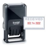 Trodat Printy 4750/L1 Date Stamp with English Phrase Received – Self Inking, Red Ink Date and Blue Text Large