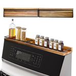 LFILONRO Stove Top Shelf, Magnetic Oven Shelf, Kitchen Storage Solution, 2pcs 15" Hard Wood Spice Racks