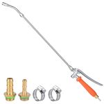 29" All Metal Sprayer Wand, 2 Brass barbs Match 3/8'' & 1/4'' Hoses, Adjustable Stainless Steel Replacement Garden Sprayer Wand with Built-in Shut-Off Valve, w/ 2 Hose Clamps