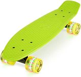 Xootz Kid's Complete Retro Plastic Skateboard with LED Light Up Wheels