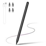 Stylus Pen, Tablet Pen Compatible for iOS and Android Touchscreens, Rechargeable Stylus Pen with Dual Touch Screen, Stylus Pencil for Apple/Android/Samsung Tablet, 16.5CM,Black