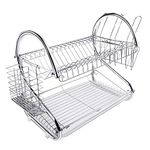 ASUNCELL Dish Rack 2 Tier Dish Drainer Board Draining Rack Cup Bowl Holder Chopsticks Rack Cutting Board Holder Desktop placement